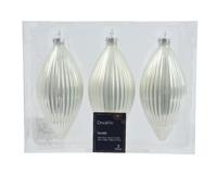 Olijf glas d6h13 cm winterwit 3st kerst Decoris - Decoris - thumbnail
