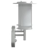 Buitenwandlampen 2 st met sensors roestvrij staal zilverkleurig - thumbnail