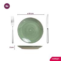 Cookinglife Serviesset Delice Groen 18-delig / 6 personen - 6 dinerborden, 6 diepe borden en 6 ontbijtborden - thumbnail