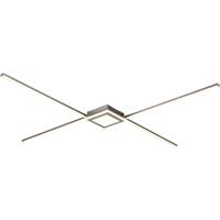 LED Plafondlamp - Plafondverlichting - Trion Oxi - Warm Wit 3000K - Dimbaar - Rechthoek - Mat Nikkel - Aluminium - thumbnail