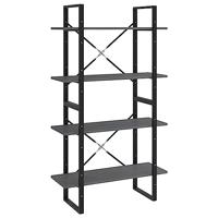 Boekenkast met 4 schappen 80x30x140 cm massief grenenhout grijs - thumbnail