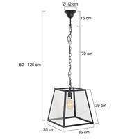 Light & Living Hanglamp 'Saunte', glas metaal zwart - thumbnail