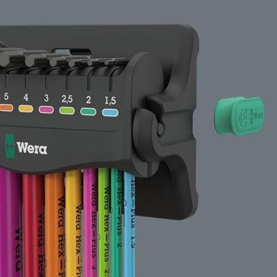 Wera 950/9 Hex-Plus Multicolour 3 Stiftsleutelset, metrisch, BlackLaser, 9-delig - 05133165001