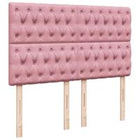 Boxspring met matras fluweel roze 160x200 cm - thumbnail