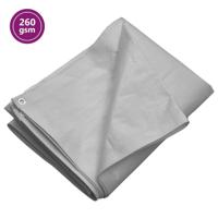 VidaXL Dekzeil 260 g/m² 4x8 m hdpe grijs - thumbnail