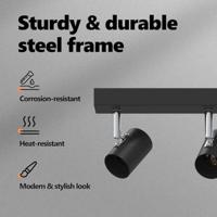 VidaXL Plafondspot met schijnwerpers zwart 73 x 6,5 x 11,5 cm metaal - thumbnail