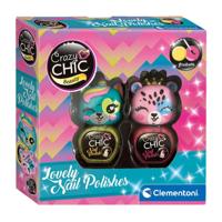 Clementoni crazy chic nagellak geel/roze, 2st. - thumbnail