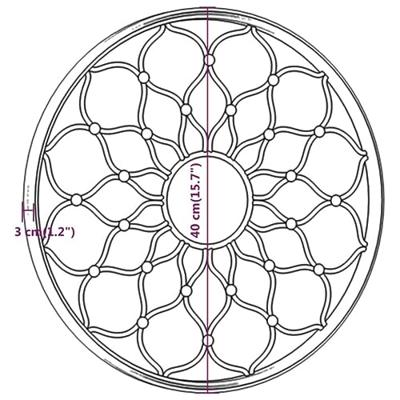 VidaXL Spiegel rond 40x3 cm ijzer zandkleurig