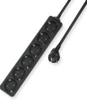 ACT AC2460 Stekkerdoos 6 Sockets Zwart - Kinderbeveliging - 3 meter - thumbnail