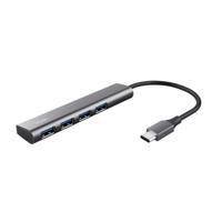 Trust Halyx-4-port USB-C (USB 3.2 Gen 2) multiport hub 1 + 4 poorten Donkergrijs - thumbnail