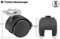 Metafranc Dubbel Wiel 50Mm Plaat Vastz. W - WU0800220 - thumbnail