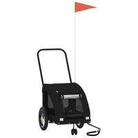 Hondenfietstrailer oxford stof en ijzer zwart - thumbnail