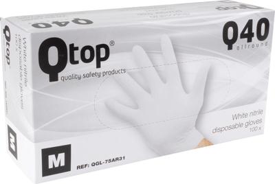 Handschoenen uit nitril, medium, wit, doos van 100 stuks