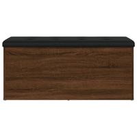 Opbergbankje 102x42x45 cm bewerkt hout bruin eikenkleur - thumbnail