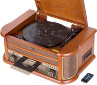 Reflexion HIF2002 Retro-stereoset FM, CD, Cassette, Platenspeler, USB Behuizing van echt hout, Opnamefunctie, Incl. afstandsbediening 2 x 40 W Hout - thumbnail