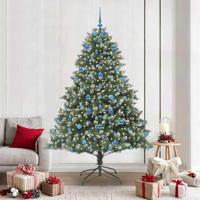 VidaXL Kunstkerstboom met 300 led groen 210 cm pvc en plastic en staal - thumbnail