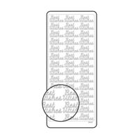 Vaessen Creative • sticker 10x23cm 10pcs zilver "best wishes" - thumbnail