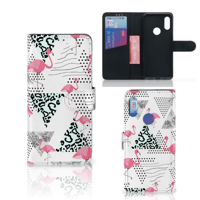 Xiaomi Redmi 7 Telefoonhoesje met Pasjes Flamingo Triangle - thumbnail