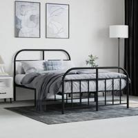 Bedframe met hoofd- en voeteneinde metaal zwart 120x190 cm - thumbnail