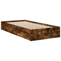 Bedframe met lades bewerkt hout gerookt eikenkleurig 100x200 cm - thumbnail