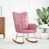 Schommelstoel fluweel roze - thumbnail