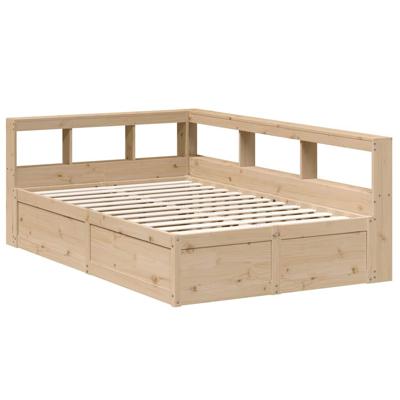 Bed met boekenkast zonder matras massief grenenhout 120x200 cm