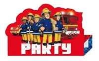 Brandweerman Sam uitnodigingen, 8st. - thumbnail
