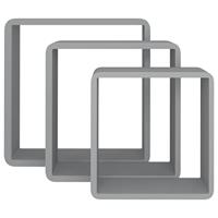 Wandschappen kubus 3 st MDF grijs - thumbnail
