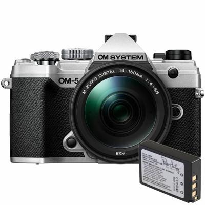 OM System OM-5 zilver + 14-150mm F/4.0-5.6 ED II + Peter Hadley BLS-5 Battery