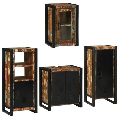 Badkamermeubelset 4 pcs Multikleur Massief gerecycled hout