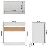 Gootsteenkast 80x46x81,5 cm bewerkt hout grijs sonoma eiken - thumbnail