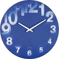 NeXtime klok 3077bl 3D, Ø39.5 cm, Wall, Blue/ White - thumbnail