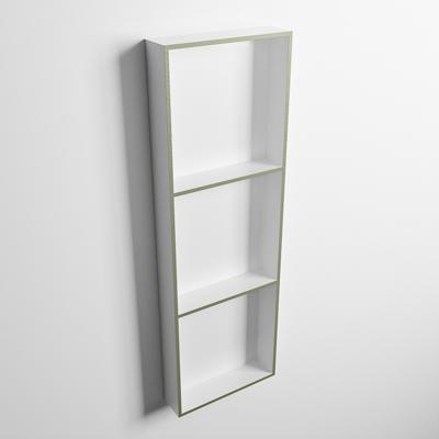 MONDIAZ EASY Nis 89,5x29,5cm in solid surface kleur Army | Talc. 3 vakken geschikt voor in- of opbouw