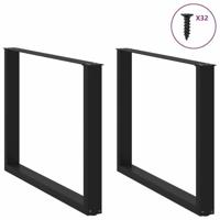 Salontafelpoten 2 st U-vormig 100x(72-73) cm staal zwart - thumbnail