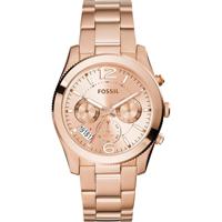 Fossil Dames ES3885 &apos;Perfect Boyfriend&apos; multifunctioneel Rosekleurig roestvrijstalen horloge - goud - thumbnail
