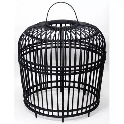 Lampenkap Bamboe klein - zwart