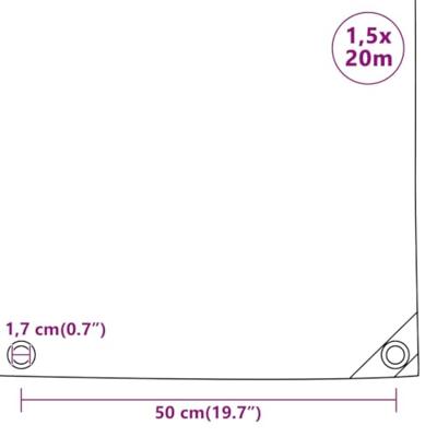 Zeildoek 650 g/m 1,5x20 m Zwart