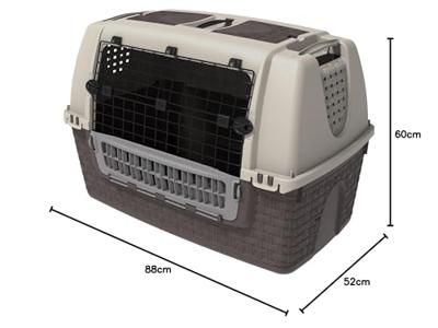 Bama Pet Transportbox met Wieltjes 88x52x60 cm Rood/Grijs - thumbnail