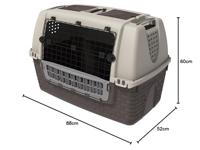 Bama Pet Transportbox met Wieltjes 88x52x60 cm Rood/Grijs - thumbnail
