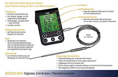 TFA Dostmann 14.1512.01 KÜCHEN-CHEF Barbecuethermometer Zwart TFA Dostmann 14.1512.01 KÜCHEN-CHEF Barbecuethermometer Zwart