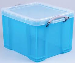 Really Useful Box opbergdoos 35 liter, transparant helblauw