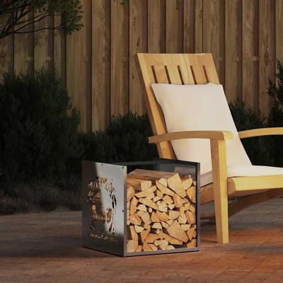 Brandhoutrek 40x40x40 cm roestvrij staal Brandhoutrek 40x40x40 cm roestvrij staal