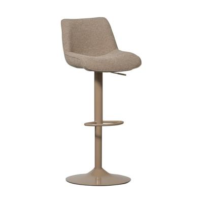 WOOOD Verstelbare Barkruk 'Marten' Geweven stof, kleur Zand (zithoogte 65-88cm)