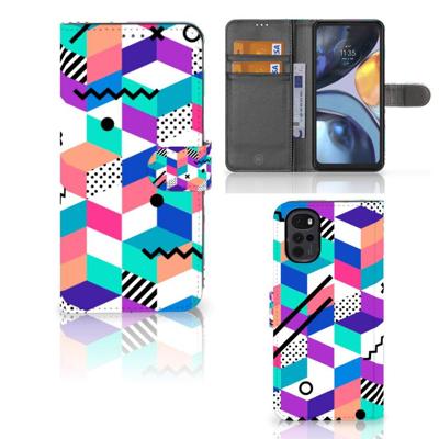 Motorola Moto G22 | Book Case | Blokken Kleurrijk