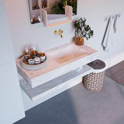 MONDIAZ ALAN-DLUX 100cm planchet Ostra. Vrijhangende wastafel CLOUD rechts zonder kraangat, kleur Ostra. MONDIAZ ALAN-DLUX 100cm planchet Ostra. Vrijhangende wastafel CLOUD rechts zonder kraangat, kleur Ostra.