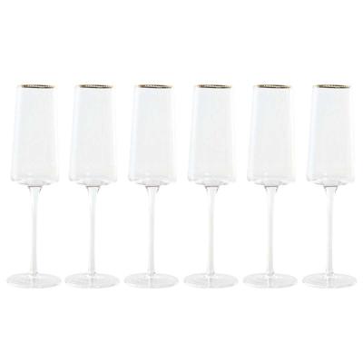 Set van bekers Home ESPRIT Transparant Gouden Kristal 400 ml (6 Stuks) Set van bekers Home ESPRIT Transparant Gouden Kristal 400 ml (6 Stuks)