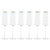 Set van bekers Home ESPRIT Transparant Gouden Kristal 400 ml (6 Stuks) - thumbnail