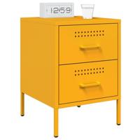 Nachtkastjes 2 st 36x39x50,5 cm staal mosterdgeel - thumbnail