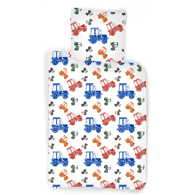 Sweet Home dekbedovertrek tractors 100 x 140 cm - Katoen