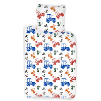 Sweet Home dekbedovertrek tractors 100 x 140 cm - Katoen - thumbnail